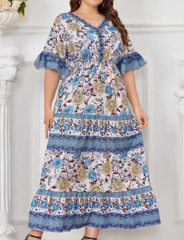 Rochie lunga SHEIN CURVE, floral print