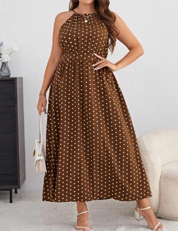 Rochie lunga SHEIN CURVE, maro
