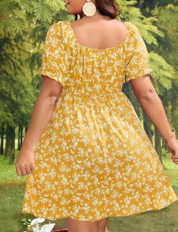 Rochie scurta SHEIN CURVE, galben