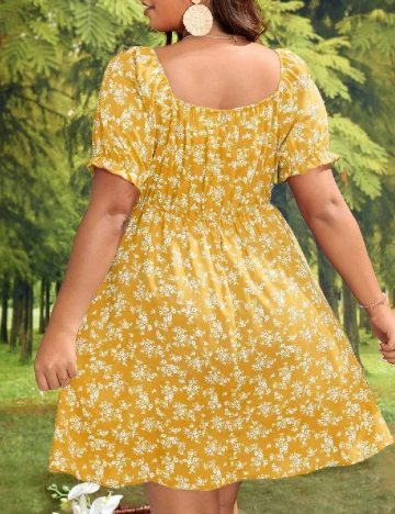 Rochie scurta SHEIN CURVE, galben