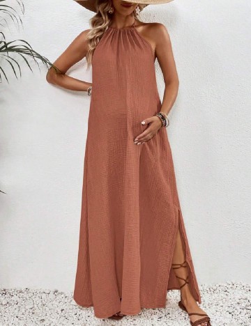 
						Rochie lunga SHEIN Maternity, maro