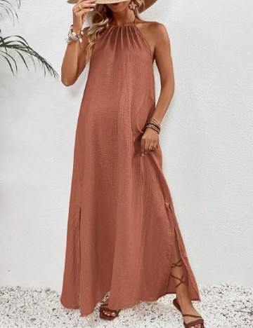 Rochie lunga SHEIN Maternity, maro