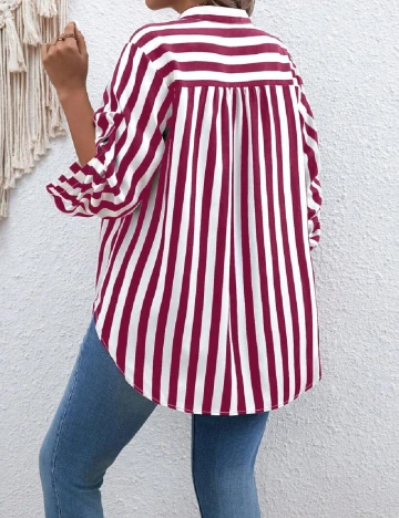 Bluza SHEIN CURVE, alb/roz