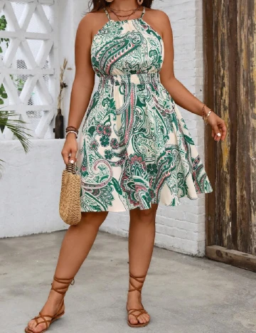 Rochie scurta SHEIN CURVE, verde