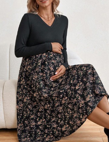 Rochie medie SHEIN Maternity, negru