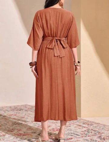 Rochie medie SHEIN, caramiziu
