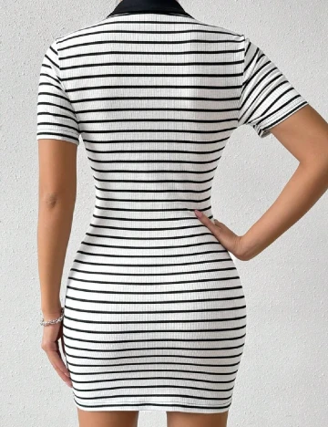 Rochie scurta SHEIN, alb/negru Alb