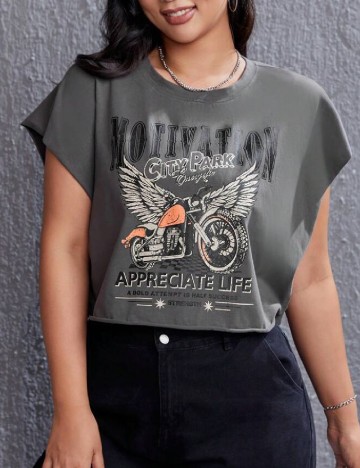 
						Tricou SHEIN CURVE, gri