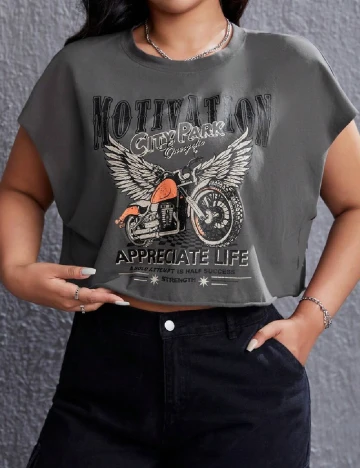 Tricou SHEIN CURVE, gri