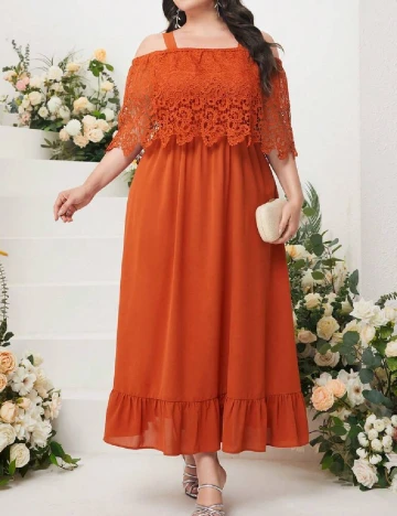 Rochie lunga SHEIN CURVE, portocaliu