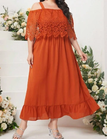 Rochie lunga SHEIN CURVE, portocaliu