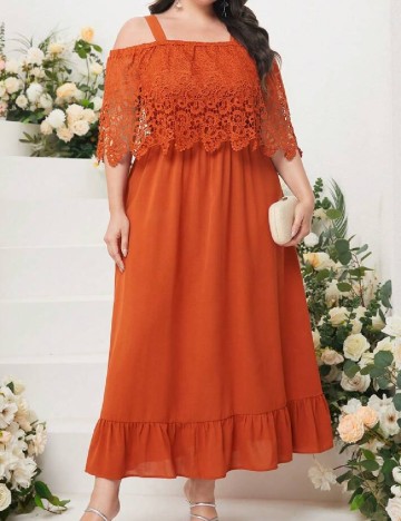 Rochie lunga SHEIN CURVE, portocaliu