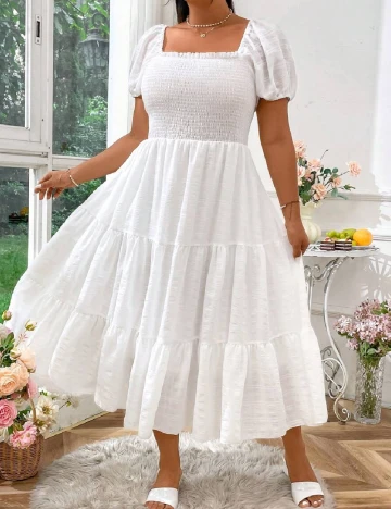Rochie medie SHEIN CURVE, alb