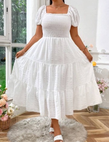 Rochie medie SHEIN CURVE, alb