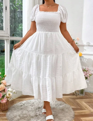 Rochie medie SHEIN CURVE, alb