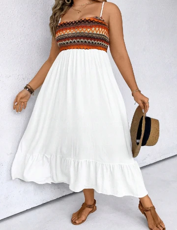 Rochie lunga SHEIN CURVE, alb
