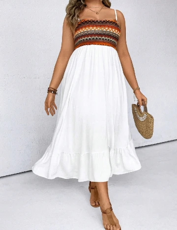 Rochie lunga SHEIN CURVE, alb