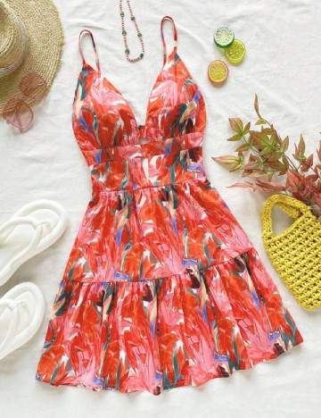 Rochie scurta SHEIN, portocaliu
