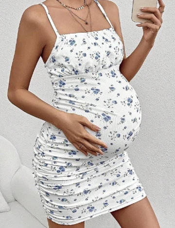 Rochie scurta SHEIN Maternity, alb