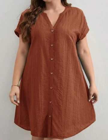Rochie scurta SHEIN CURVE, maro