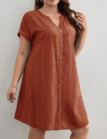 Rochie scurta SHEIN CURVE, maro
