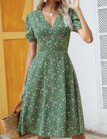 Rochie scurta SHEIN, verde