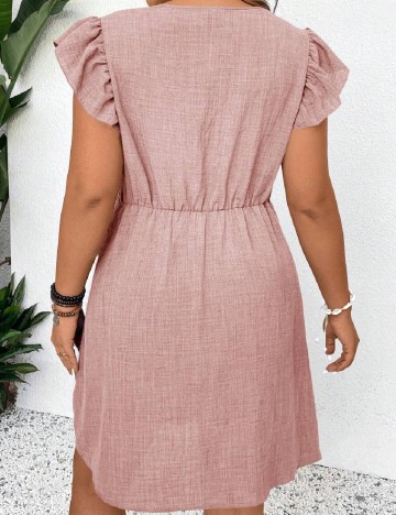 Rochie scurta SHEIN CURVE, roz