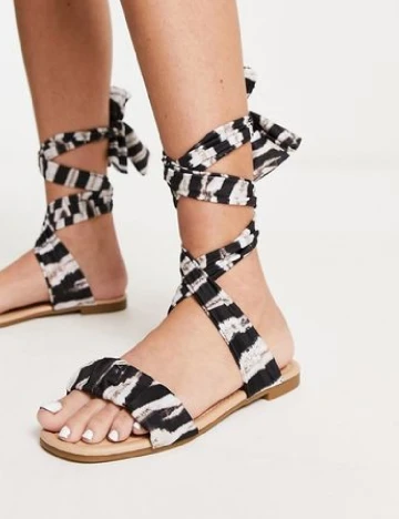 Sandale South Beach, alb/negru