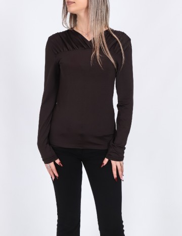 Bluza Vero Moda, maro inchis
