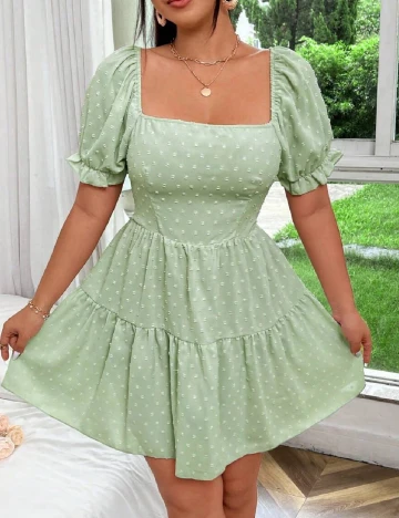 Rochie scurta SHEIN CURVE, verde
