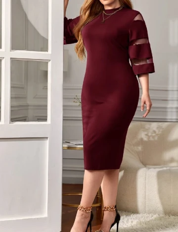 Rochie medie SHEIN CURVE, rosu