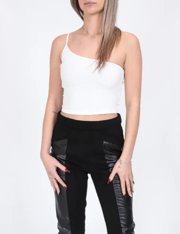 Set topuri 2 bucati Stradivarius, alb/negru