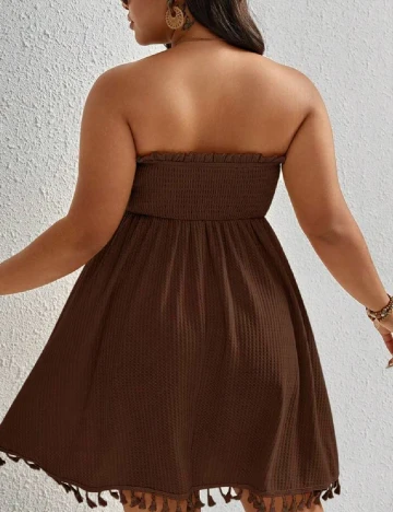 Rochie scurta SHEIN CURVE, maro
