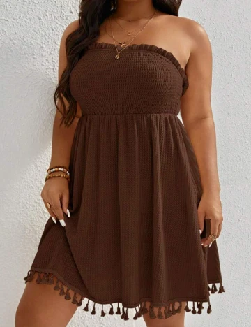 Rochie scurta SHEIN CURVE, maro