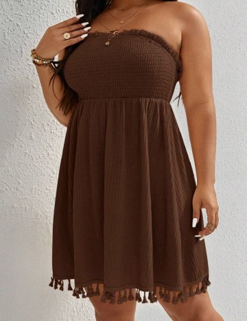 Rochie scurta SHEIN CURVE, maro