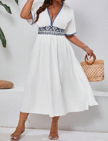 Rochie medie SHEIN CURVE, alb
