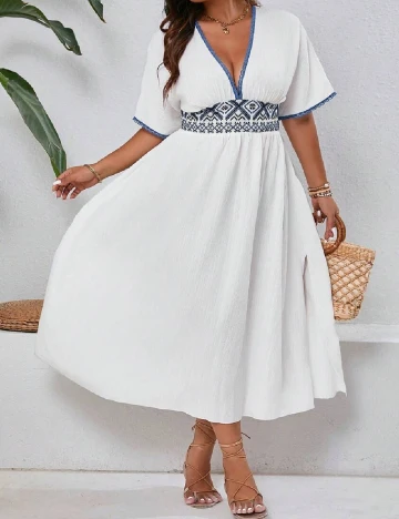Rochie medie SHEIN CURVE, alb