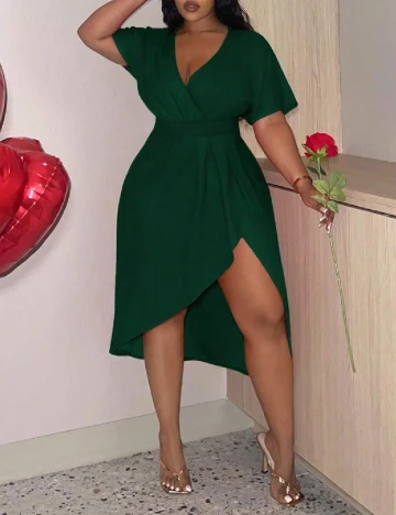 Rochie medie SHEIN CURVE, verde