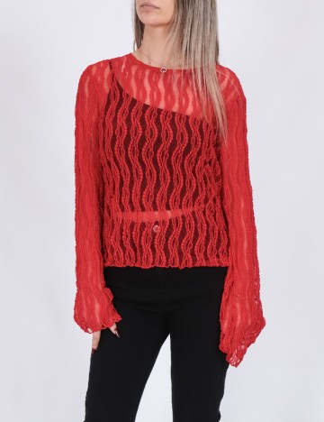 
						Bluza Pieces, rosu
