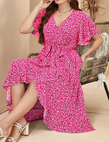Rochie medie SHEIN CURVE, roz