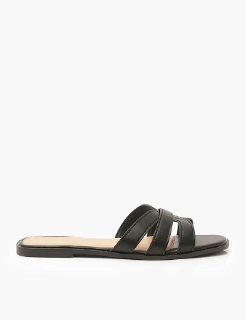 Slapi Boohoo, negru Negru