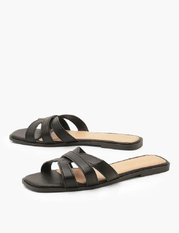 Slapi Boohoo, negru Negru