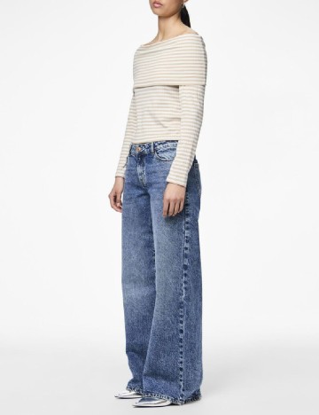 Bluza Pieces, crem/alb
