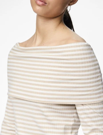 Bluza Pieces, crem/alb