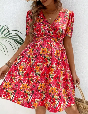 Rochie scurta SHEIN Maternity, floral print