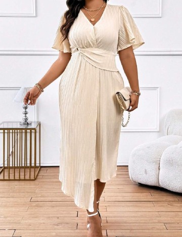 Rochie medie SHEIN CURVE, crem