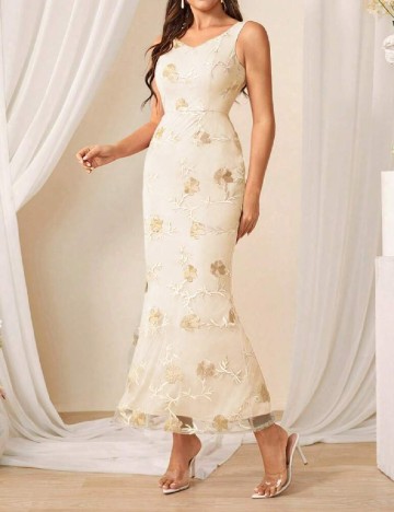 Rochie lunga SHEIN, crem