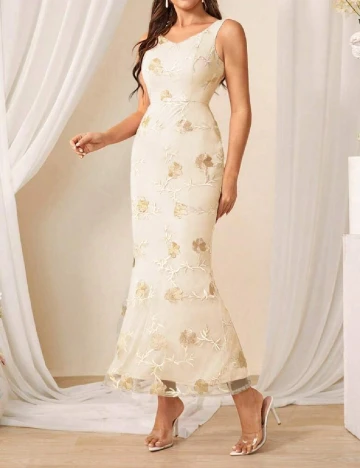 Rochie lunga SHEIN, crem
