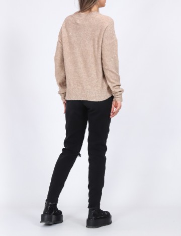 Pulover Pieces, crem