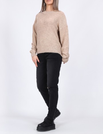 Pulover Pieces, crem